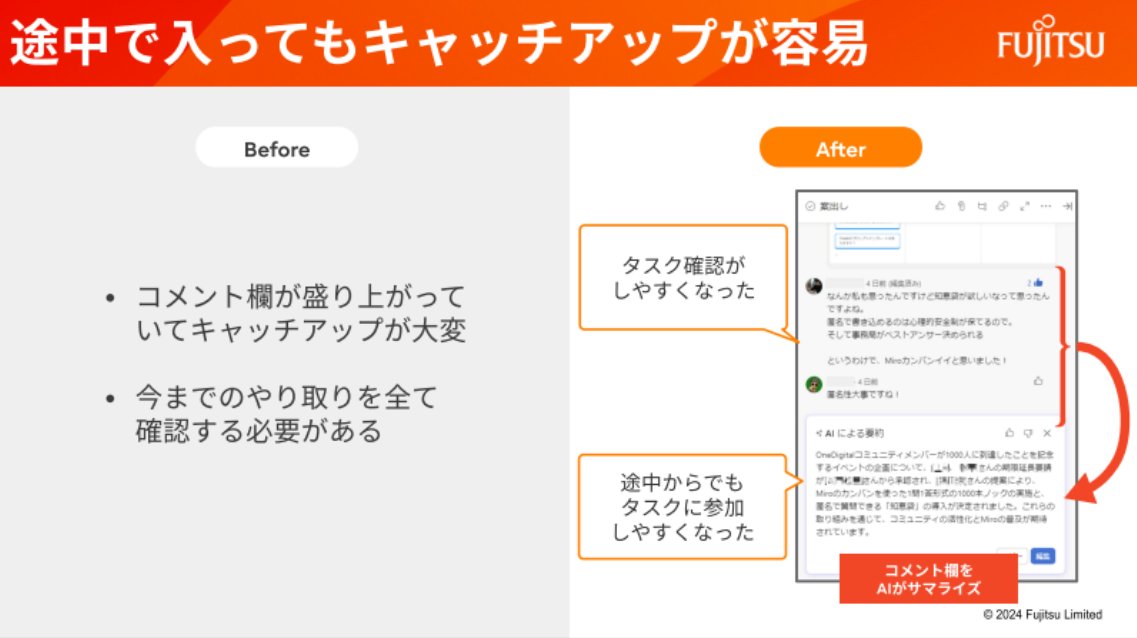 途中で入ってもキャッチアップが容易
