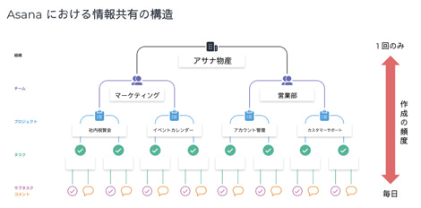 Asanaにおける情報共有の構造