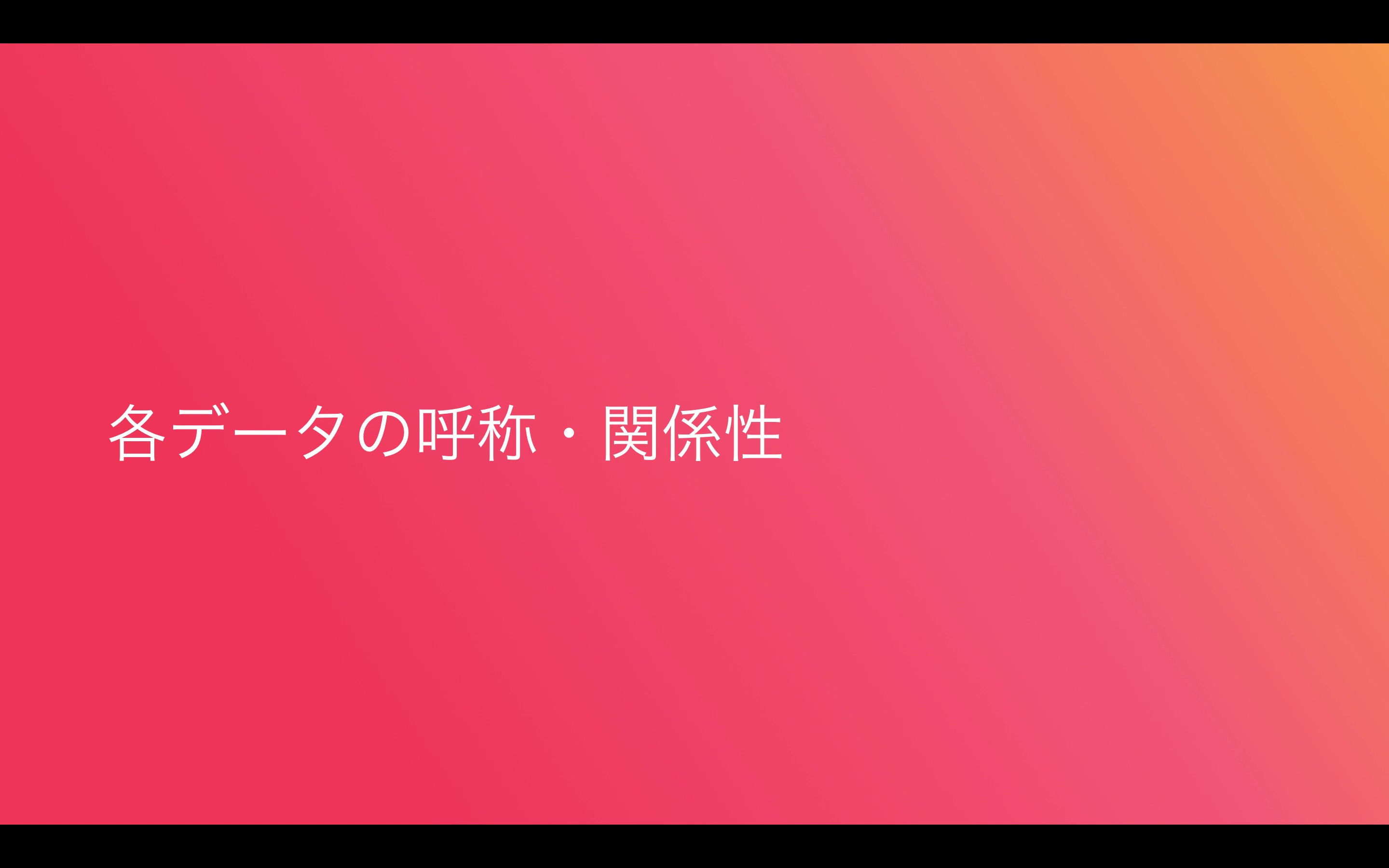 各データの呼称・関係性